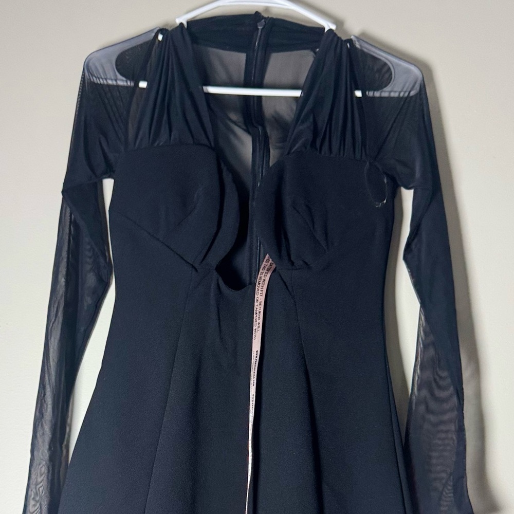 House of CB (HOLLY) dress w/ sheer sleeves
